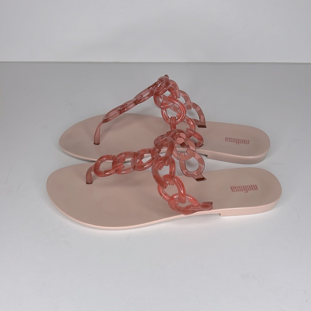Melissa Big Chain Flip Flops Size 10 in Pink - Picture 3 of 9